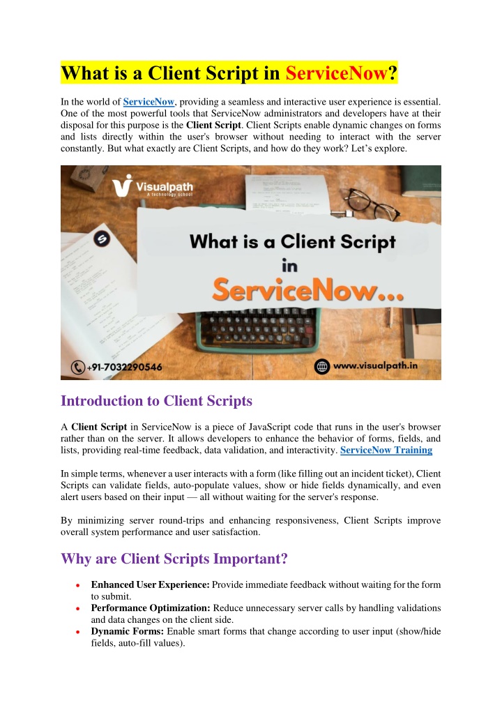 what is a client script in servicenow