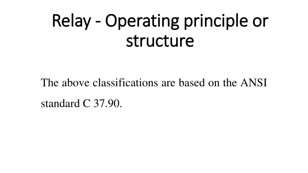 relay relay operating principle or operating