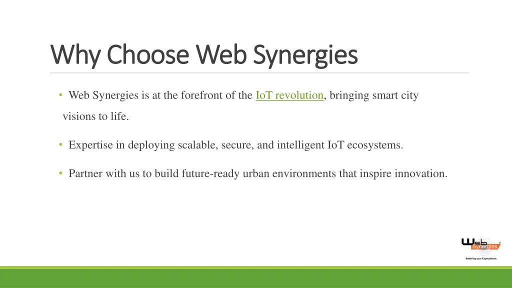 why choose web synergies why choose web synergies