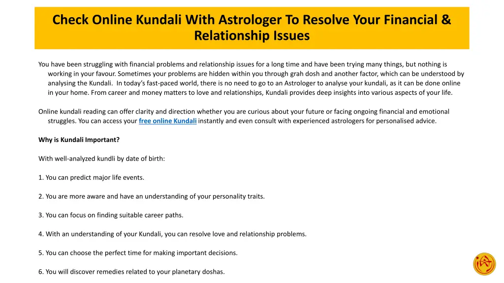 check online kundali with astrologer to resolve 1