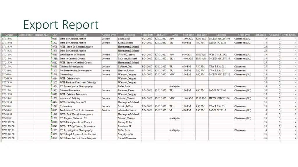 export report