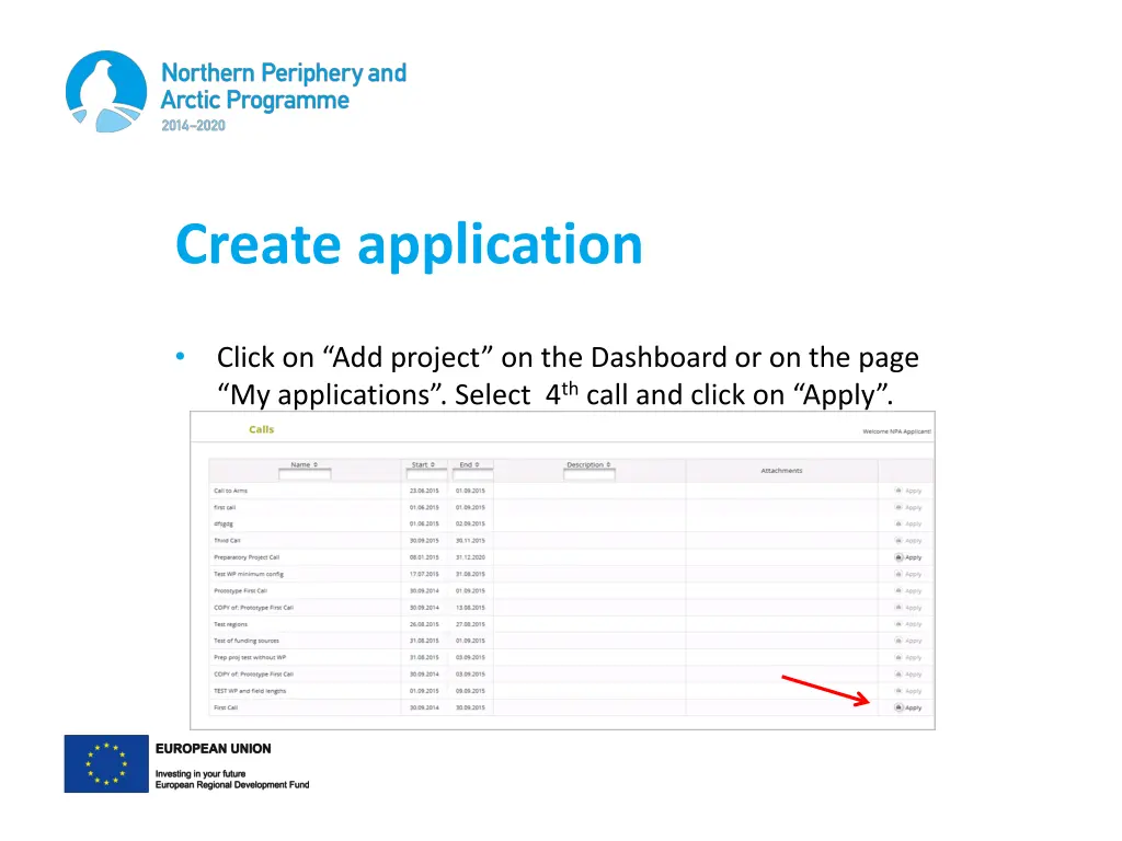 create application