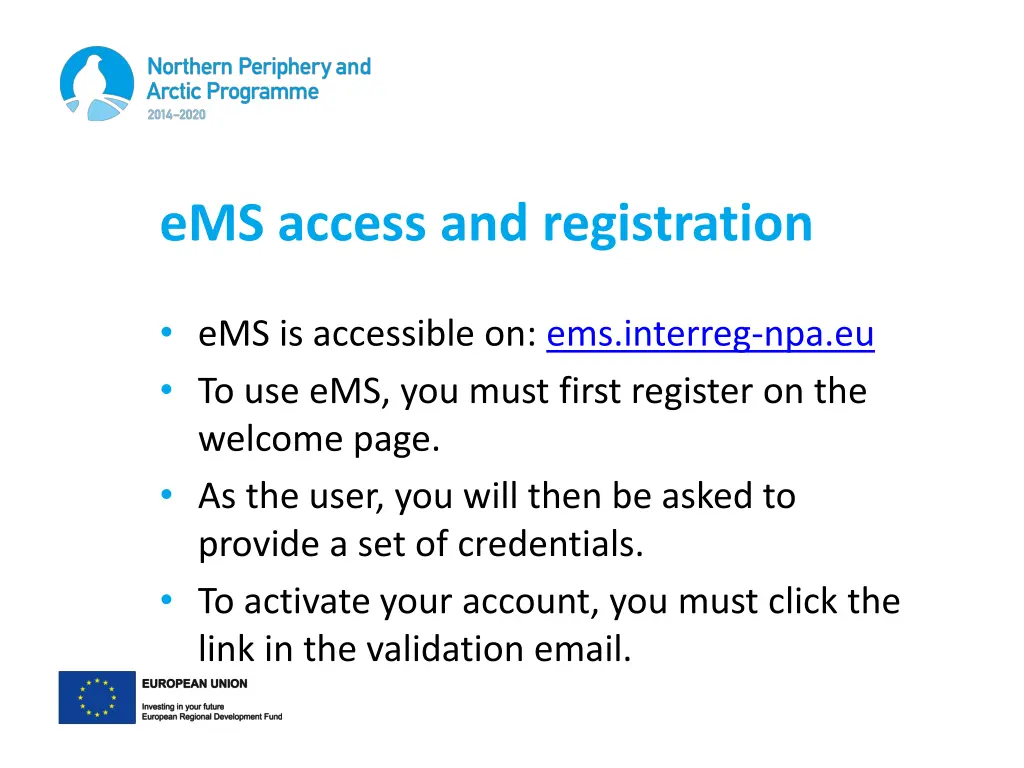 ems access and registration