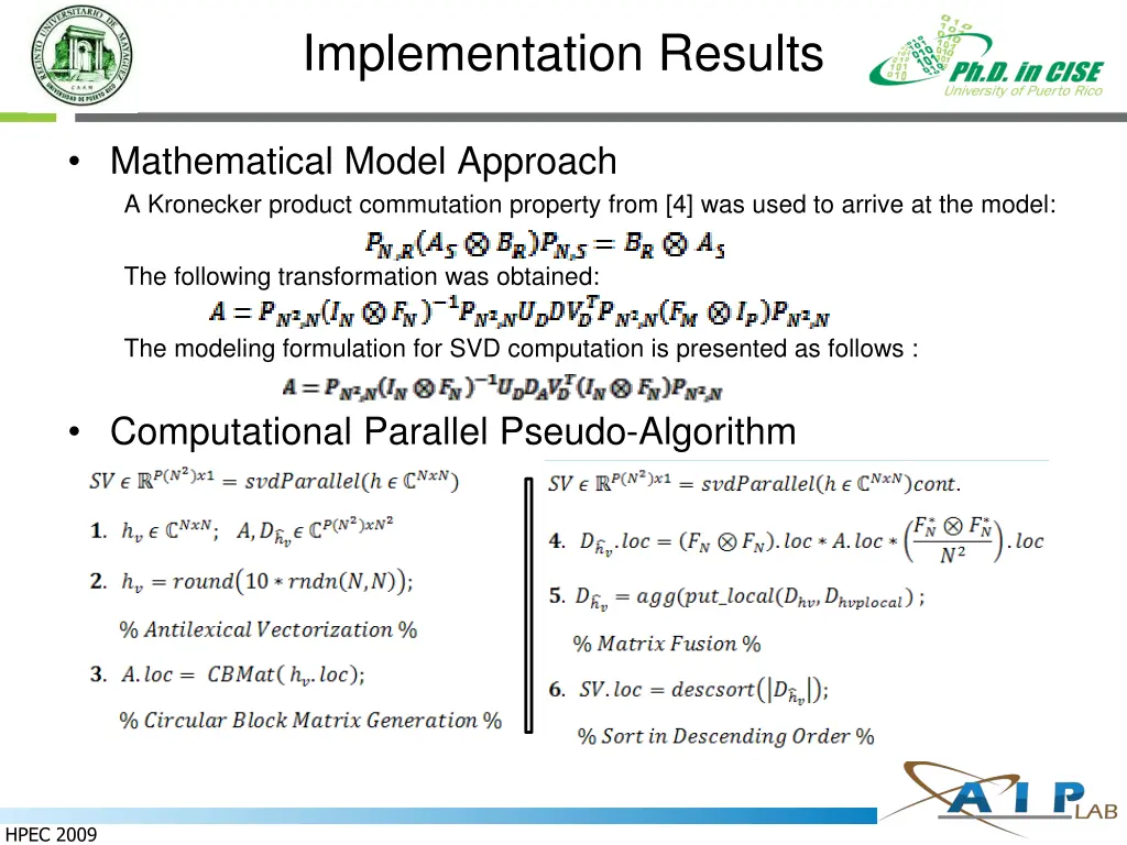 implementation results