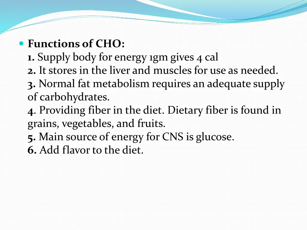 functions of cho 1 supply body for energy