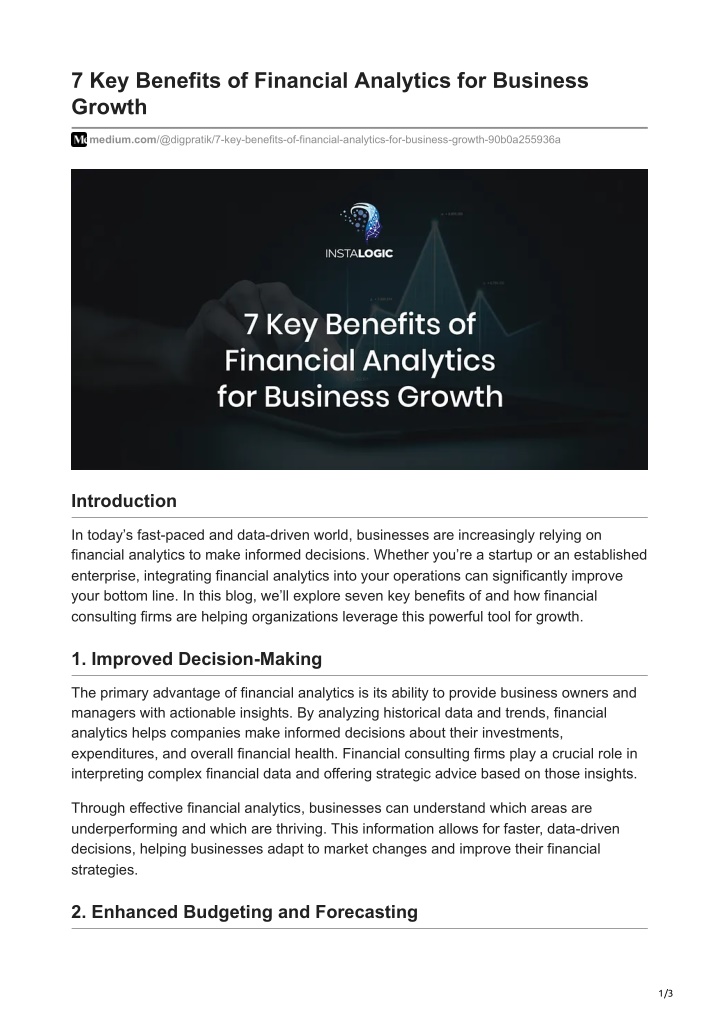 7 key benefits of financial analytics