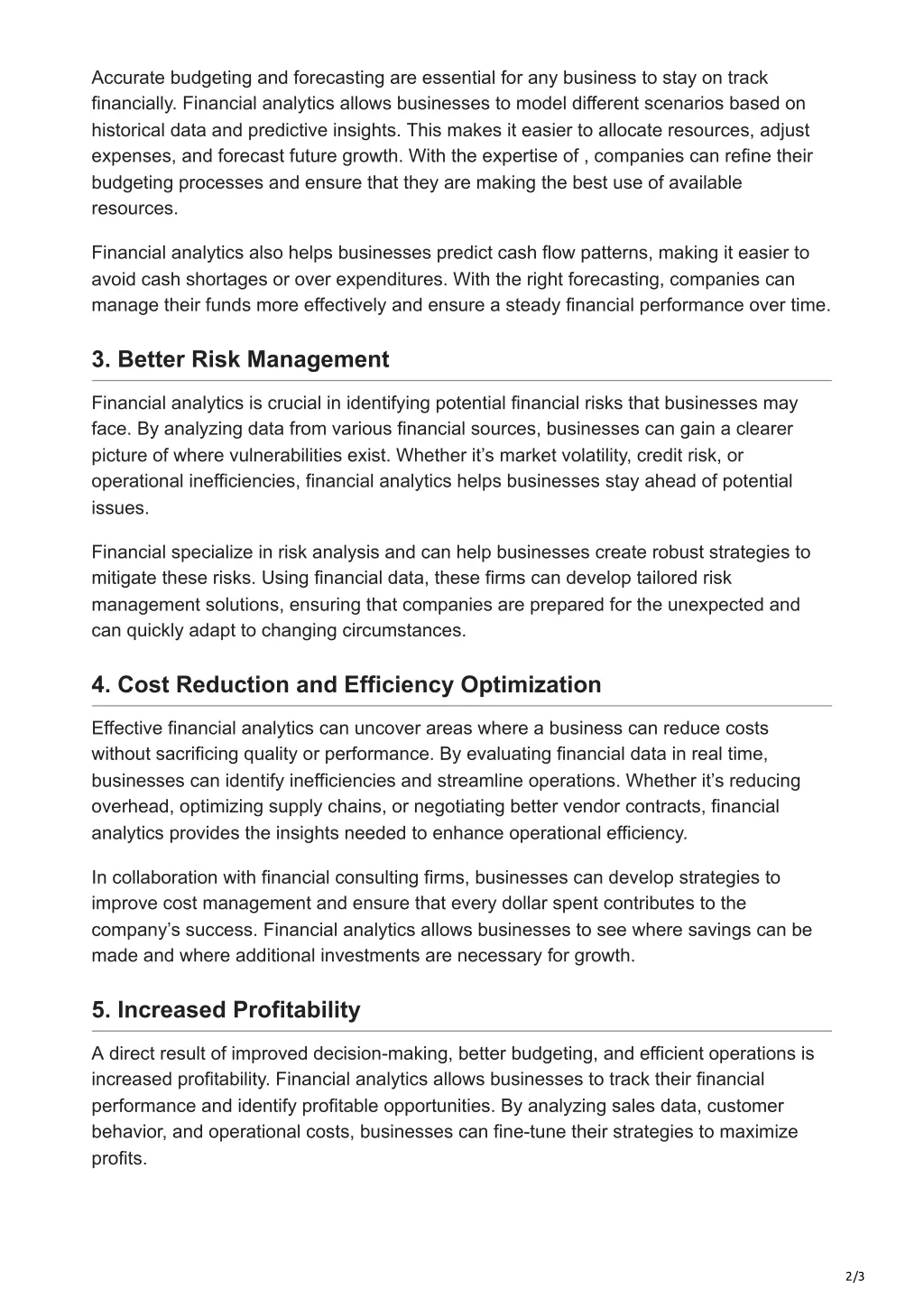accurate budgeting and forecasting are essential