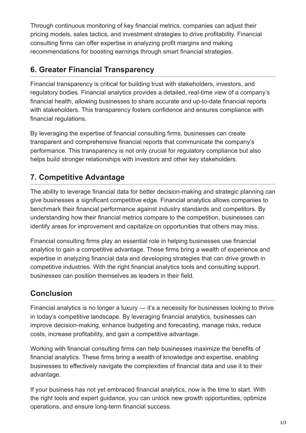 through continuous monitoring of key financial