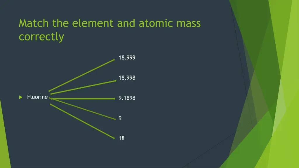 match the element and atomic mass correctly