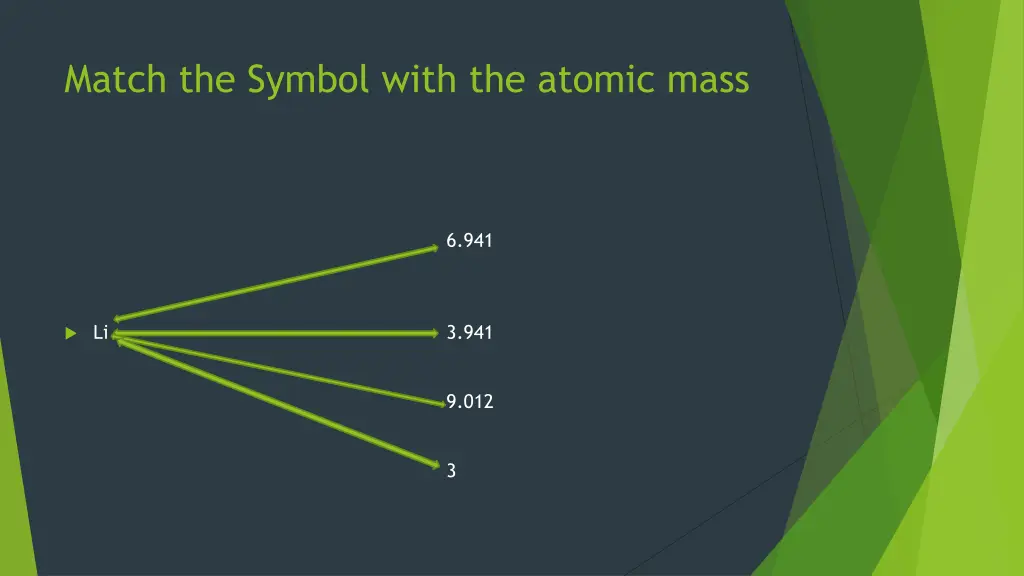 match the symbol with the atomic mass