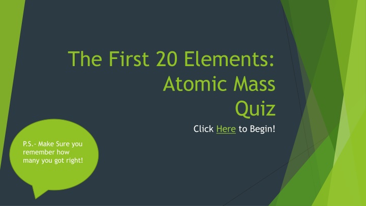the first 20 elements atomic mass