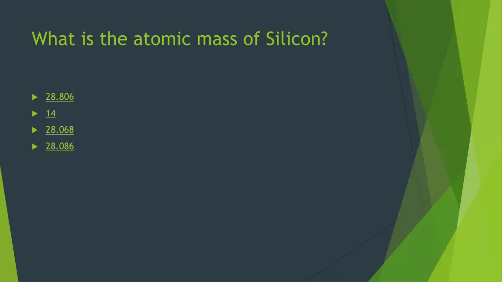 what is the atomic mass of silicon