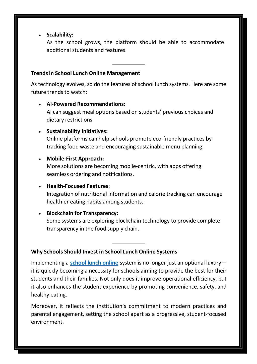 scalability as the school grows the platform