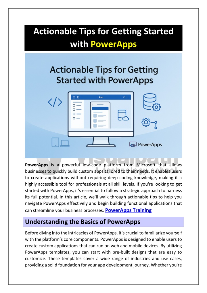 actionable tips for getting started with powerapps