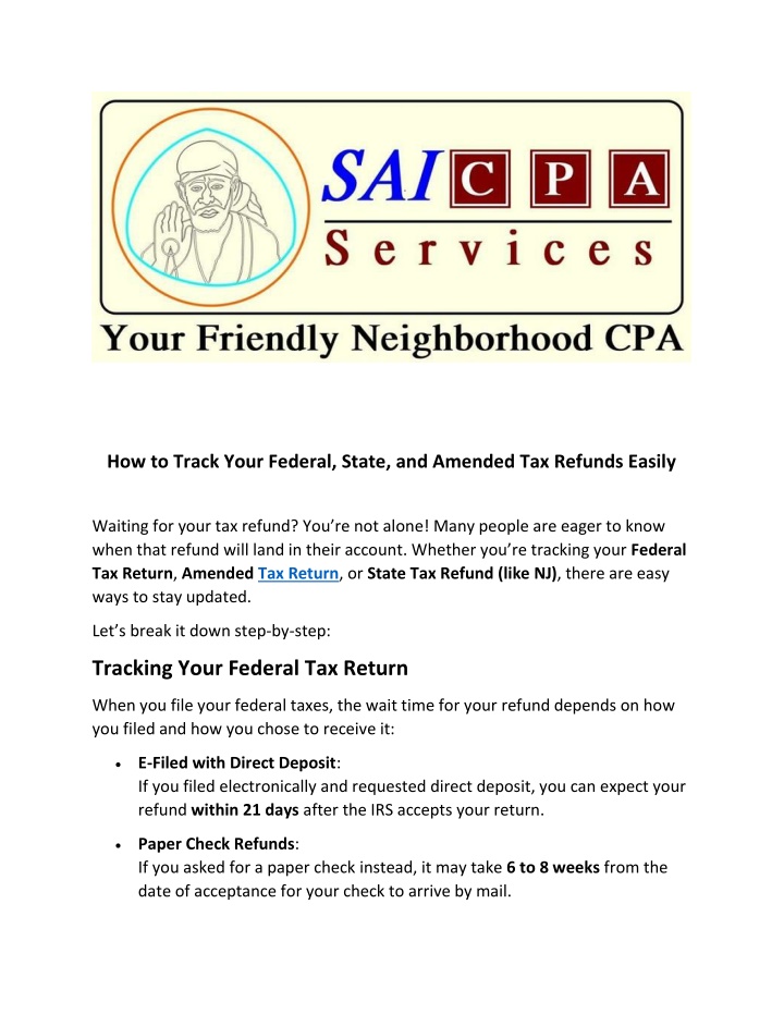 how to track your federal state and amended