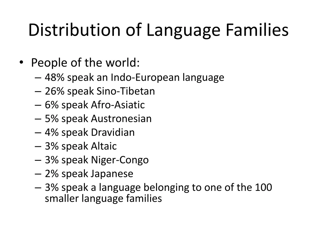 distribution of language families