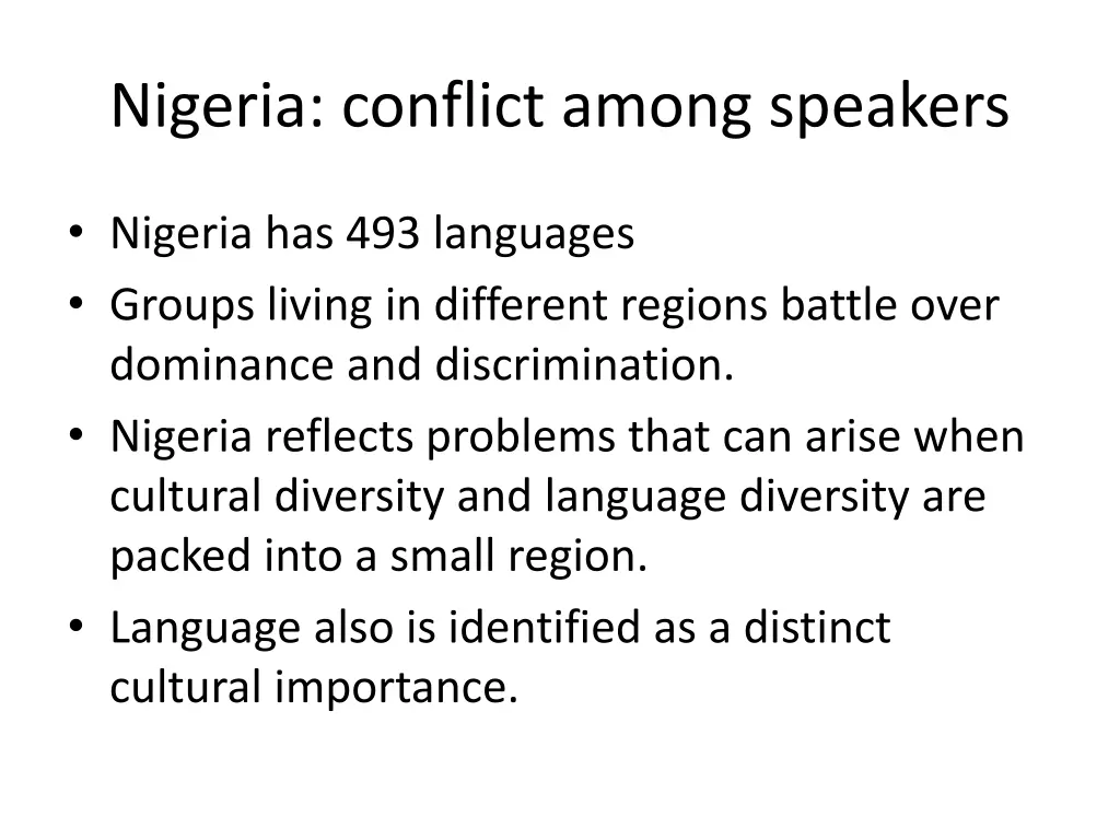 nigeria conflict among speakers