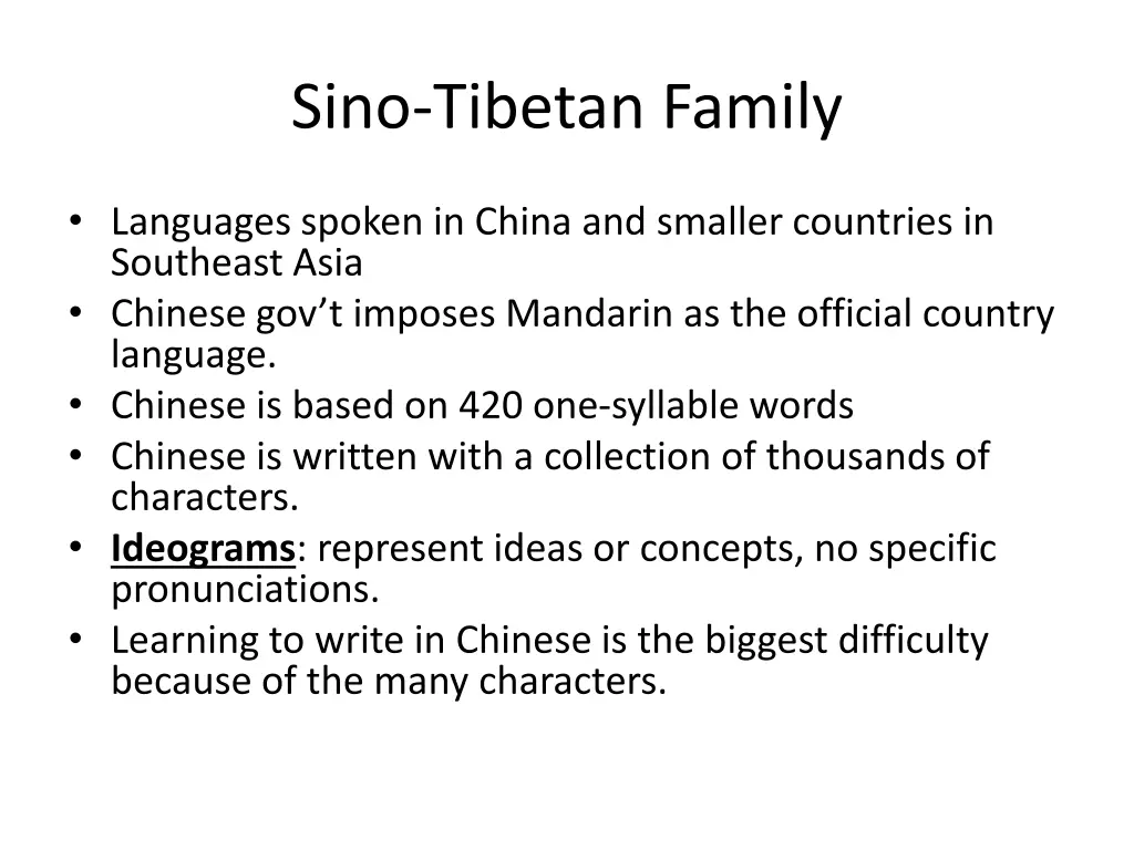 sino tibetan family