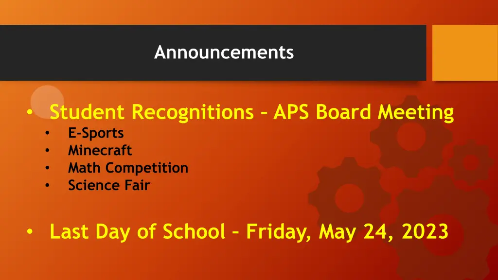 announcements