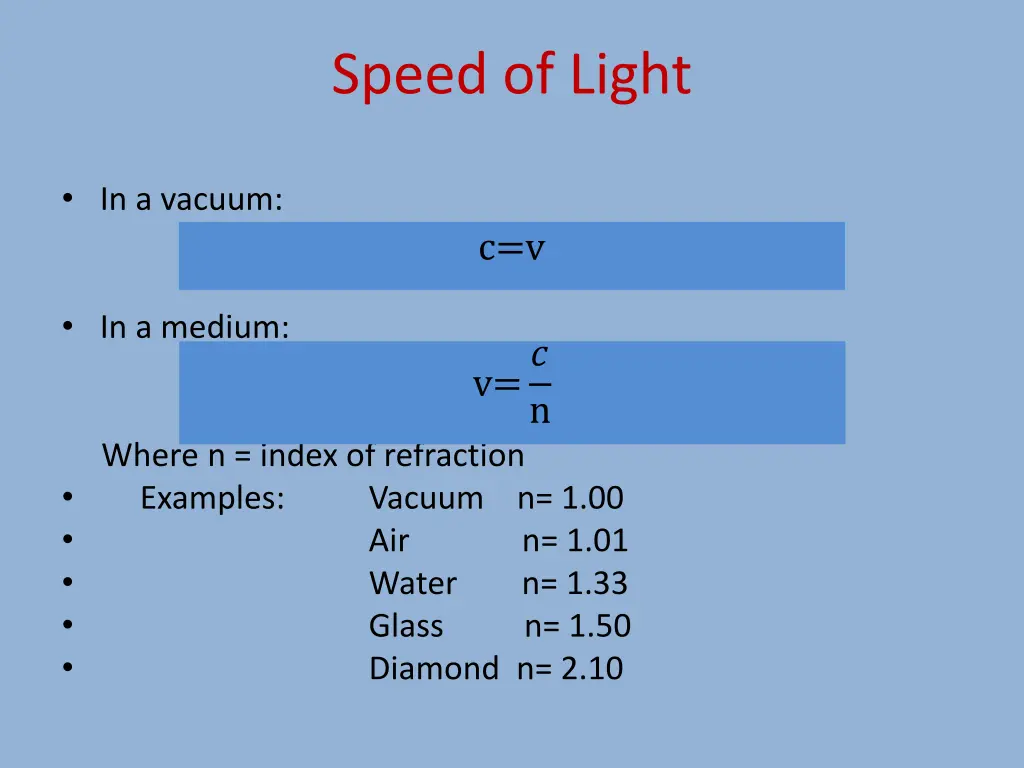 speed of light