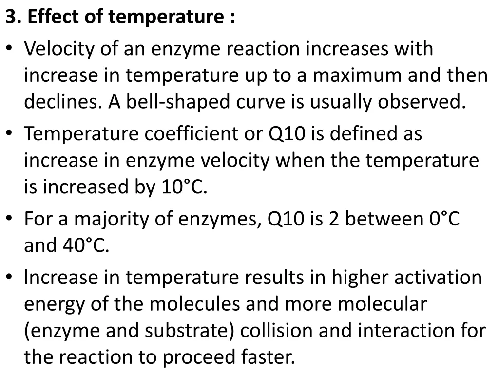 3 effect of temperature velocity of an enzyme