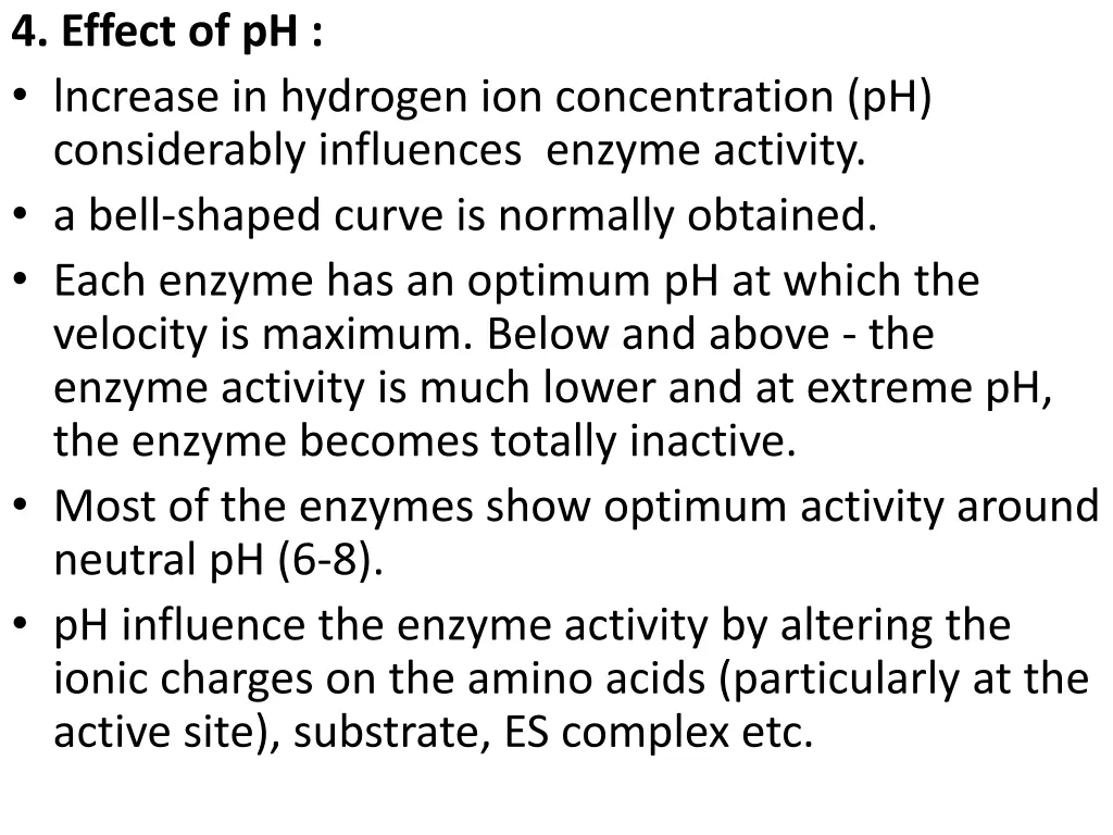 4 effect of ph lncrease in hydrogen