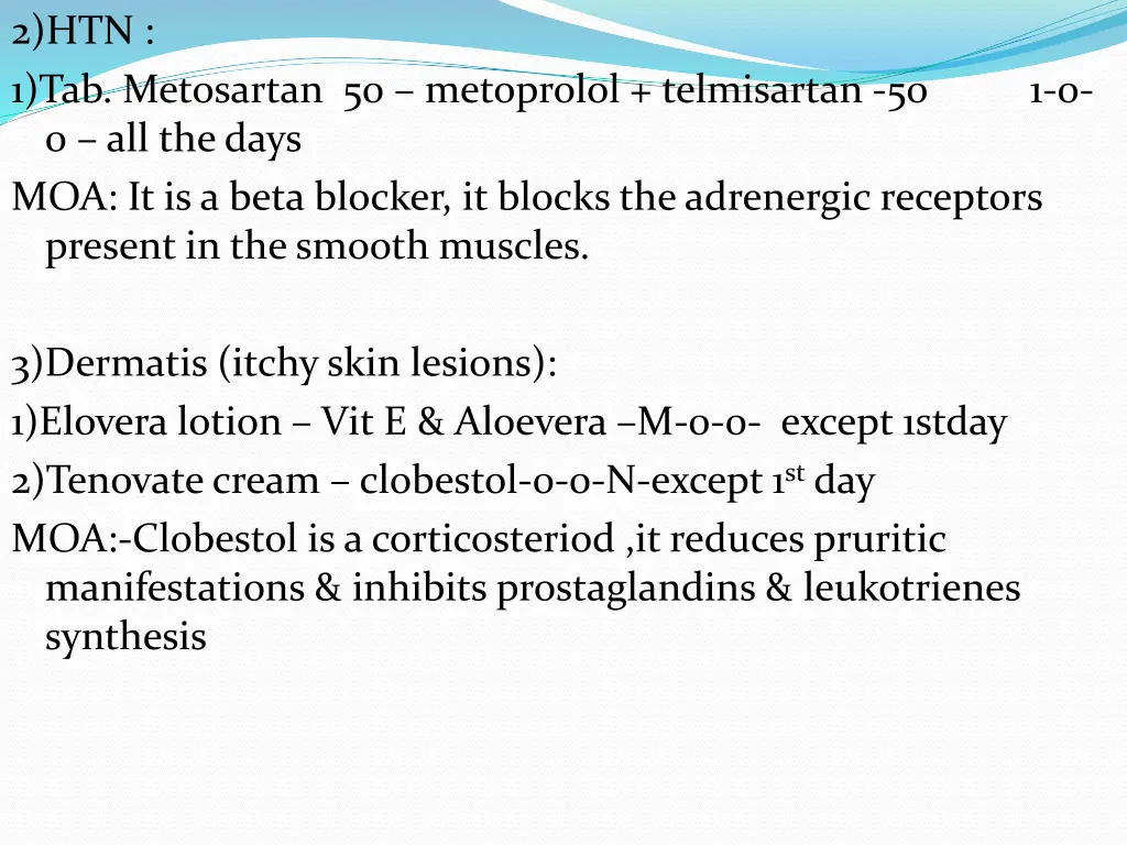 2 htn 1 tab metosartan 50 metoprolol telmisartan