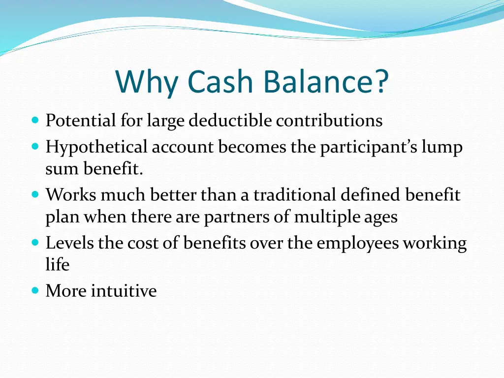 why cash balance
