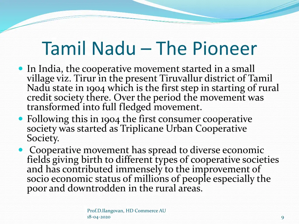 tamil nadu the pioneer in india the cooperative