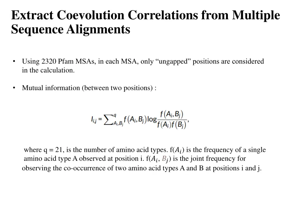 extract coevolution correlations from multiple