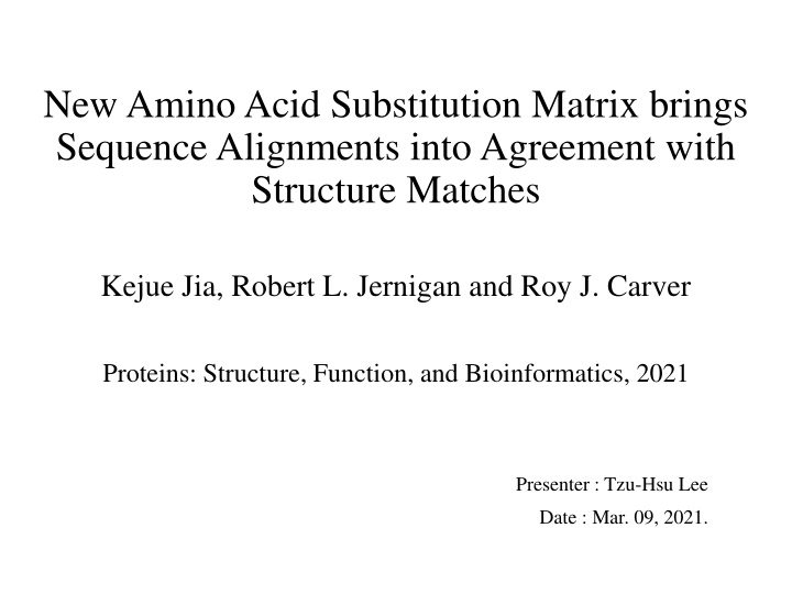 new amino acid substitution matrix brings