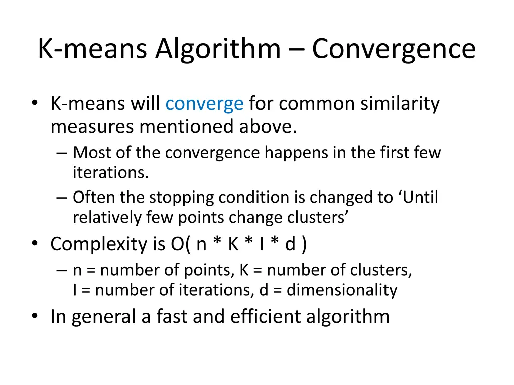 k means algorithm convergence