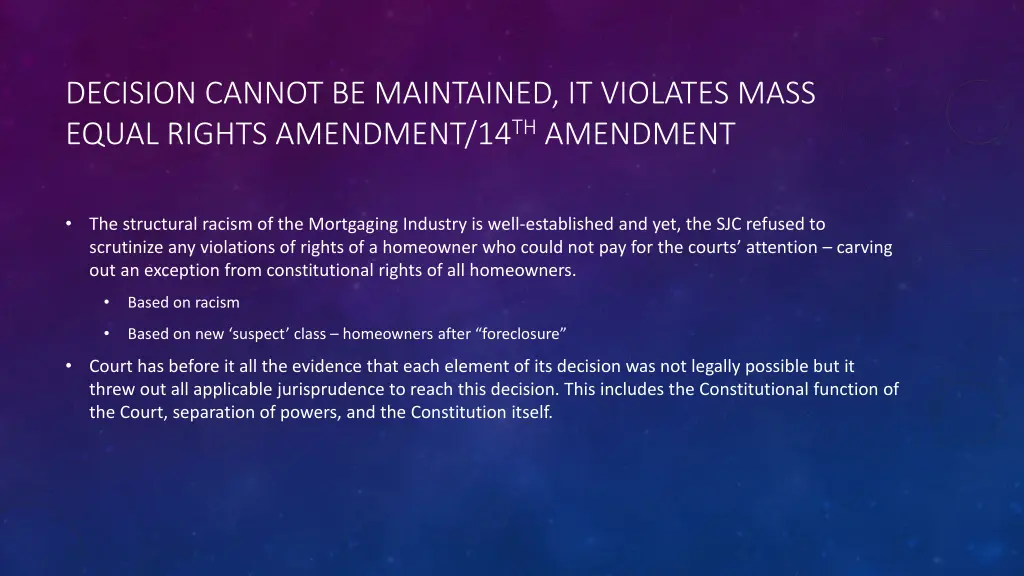 decision cannot be maintained it violates mass