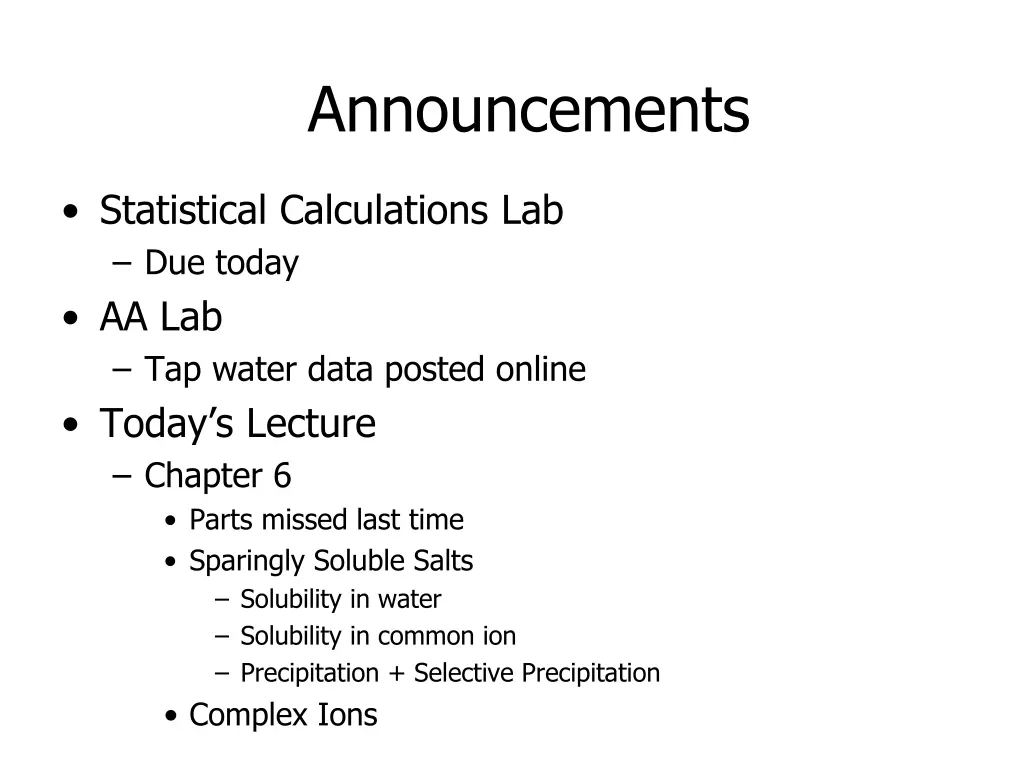 announcements
