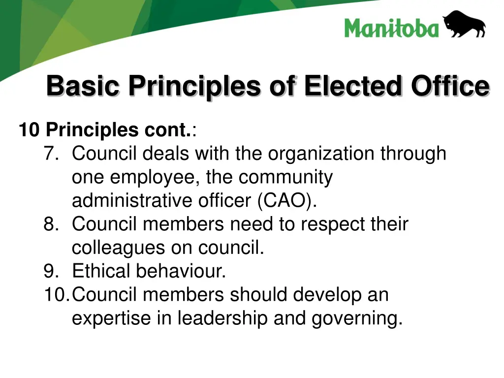 basic principles of elected office 1