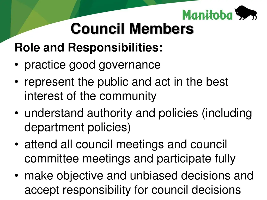 council members role and responsibilities