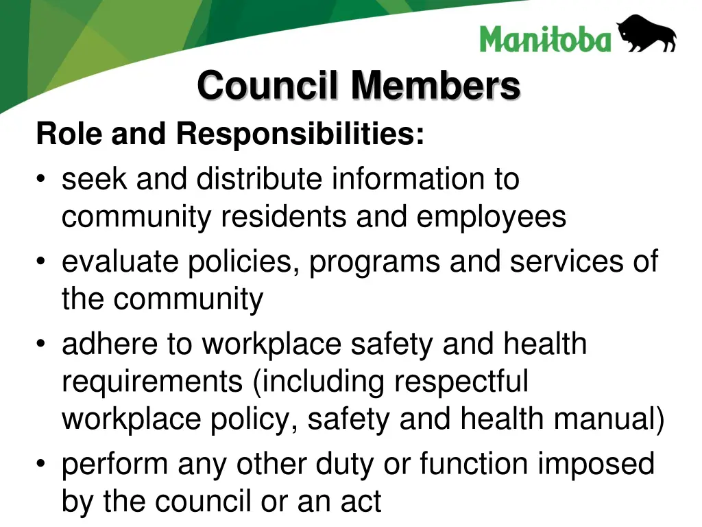 council members role and responsibilities seek