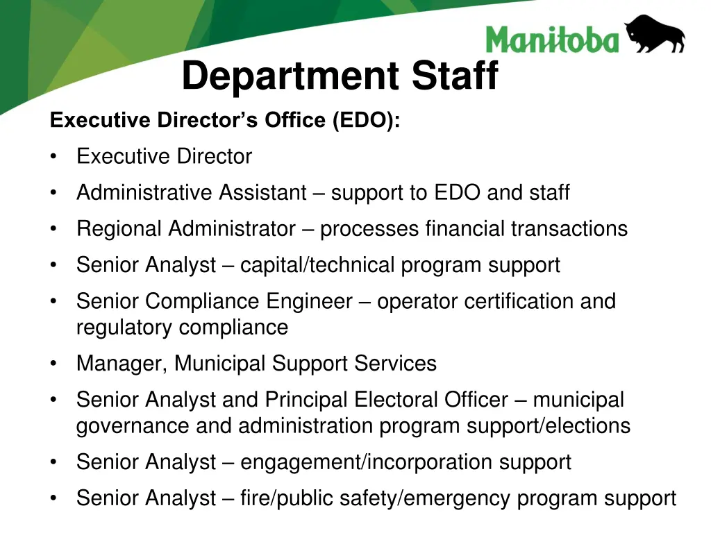 department staff executive director s office edo