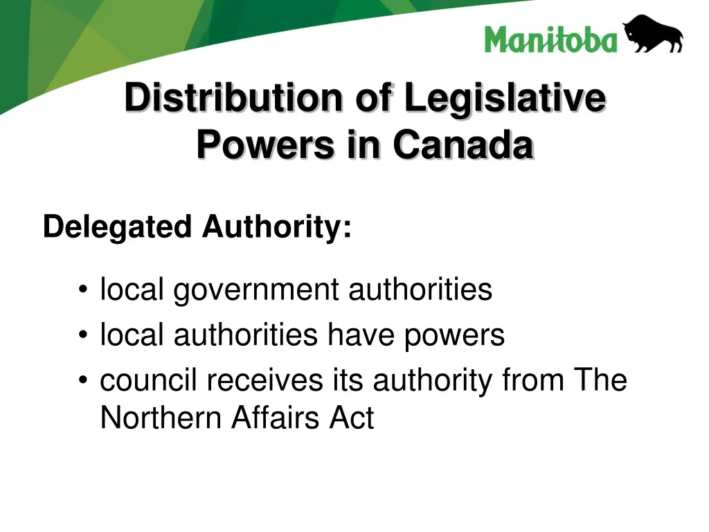 distribution of legislative powers in canada 1