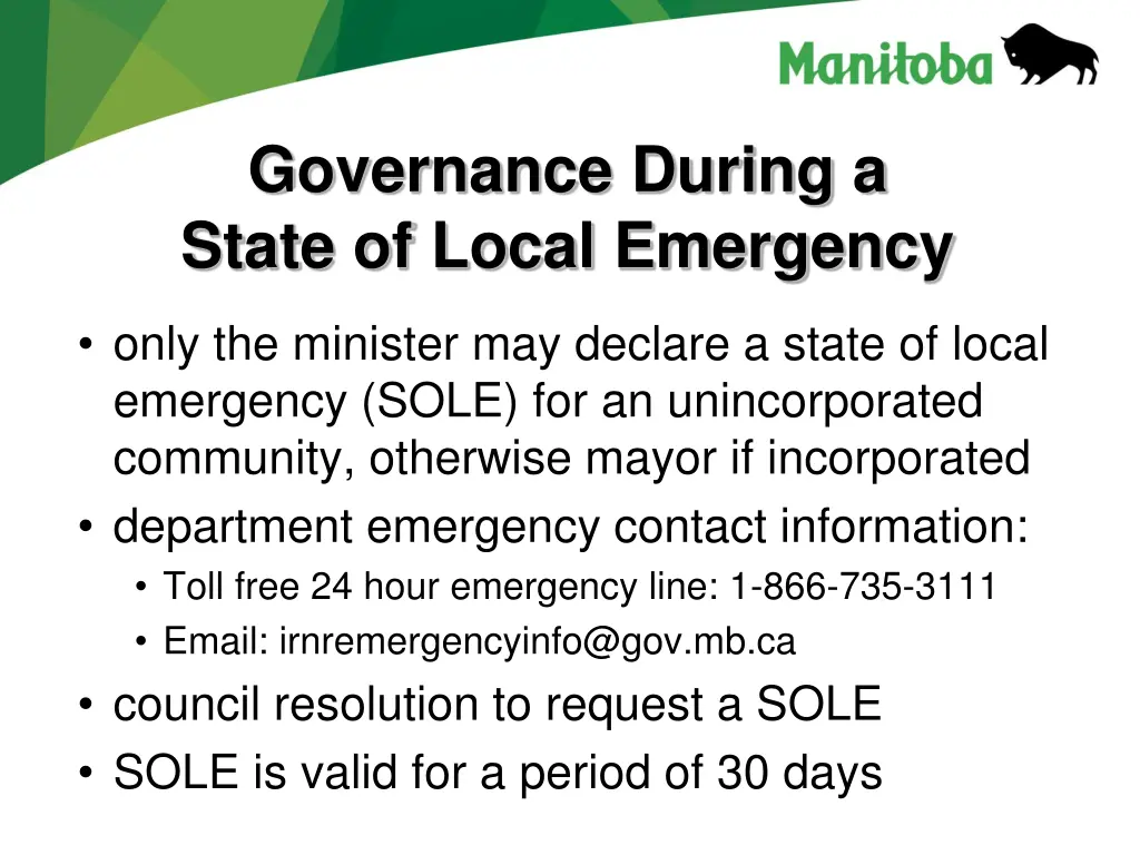 governance during a state of local emergency 1