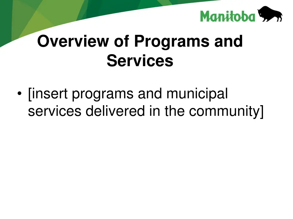 overview of programs and services