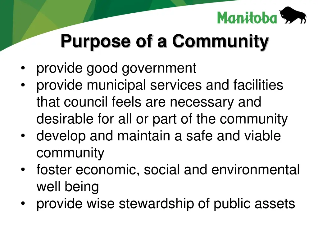 purpose of a community