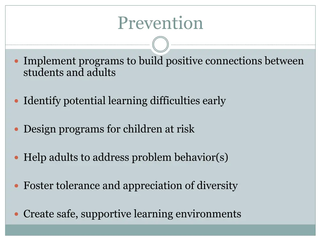 prevention