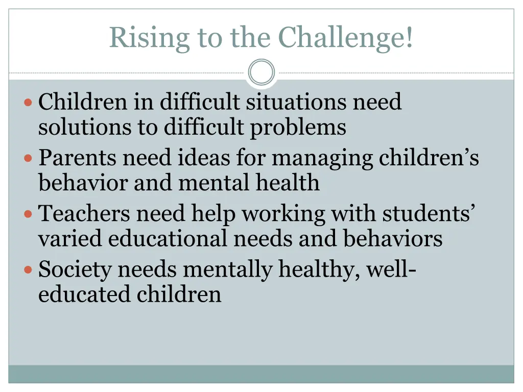 rising to the challenge