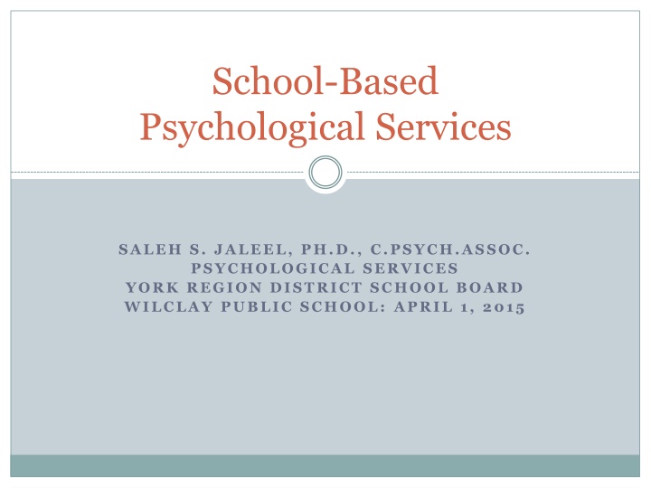 school based psychological services