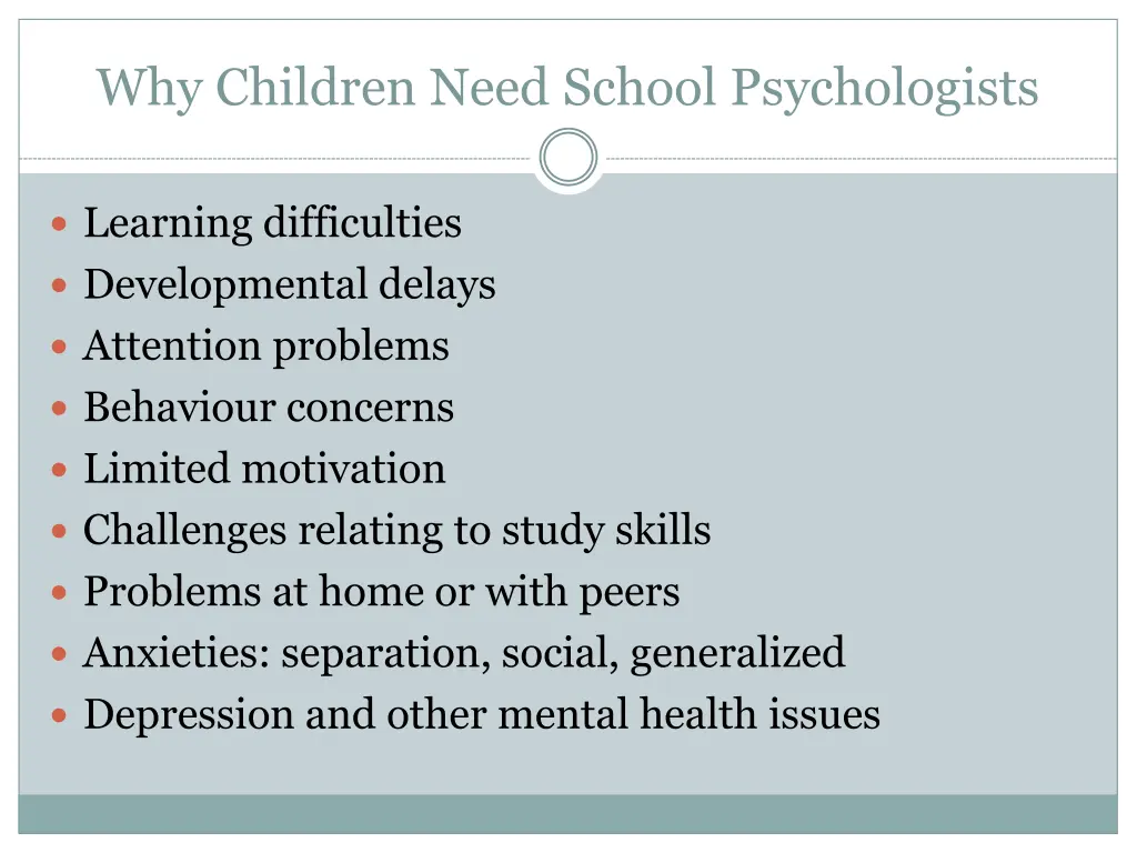 why children need school psychologists
