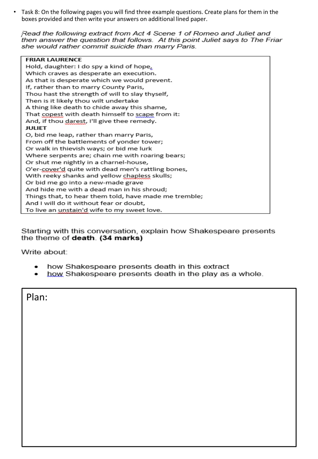 task 8 on the following pages you will find three