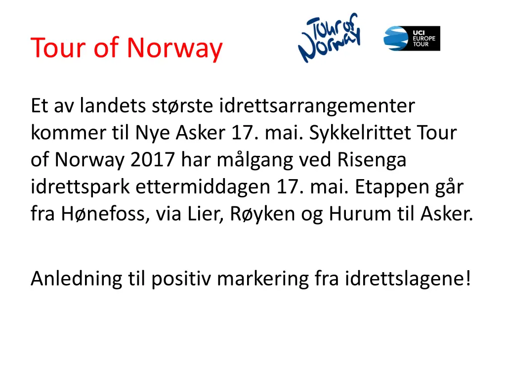 tour of norway