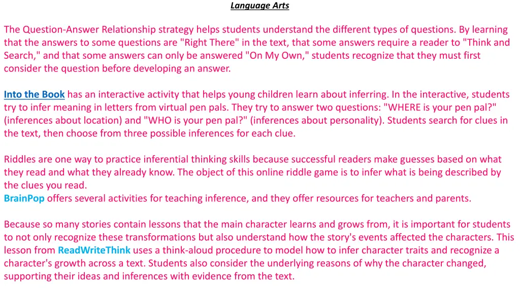 language arts
