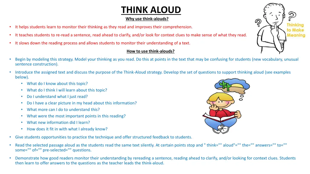 think aloud why use think alouds